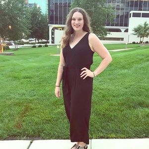 Black wide leg jumpsuit-Large